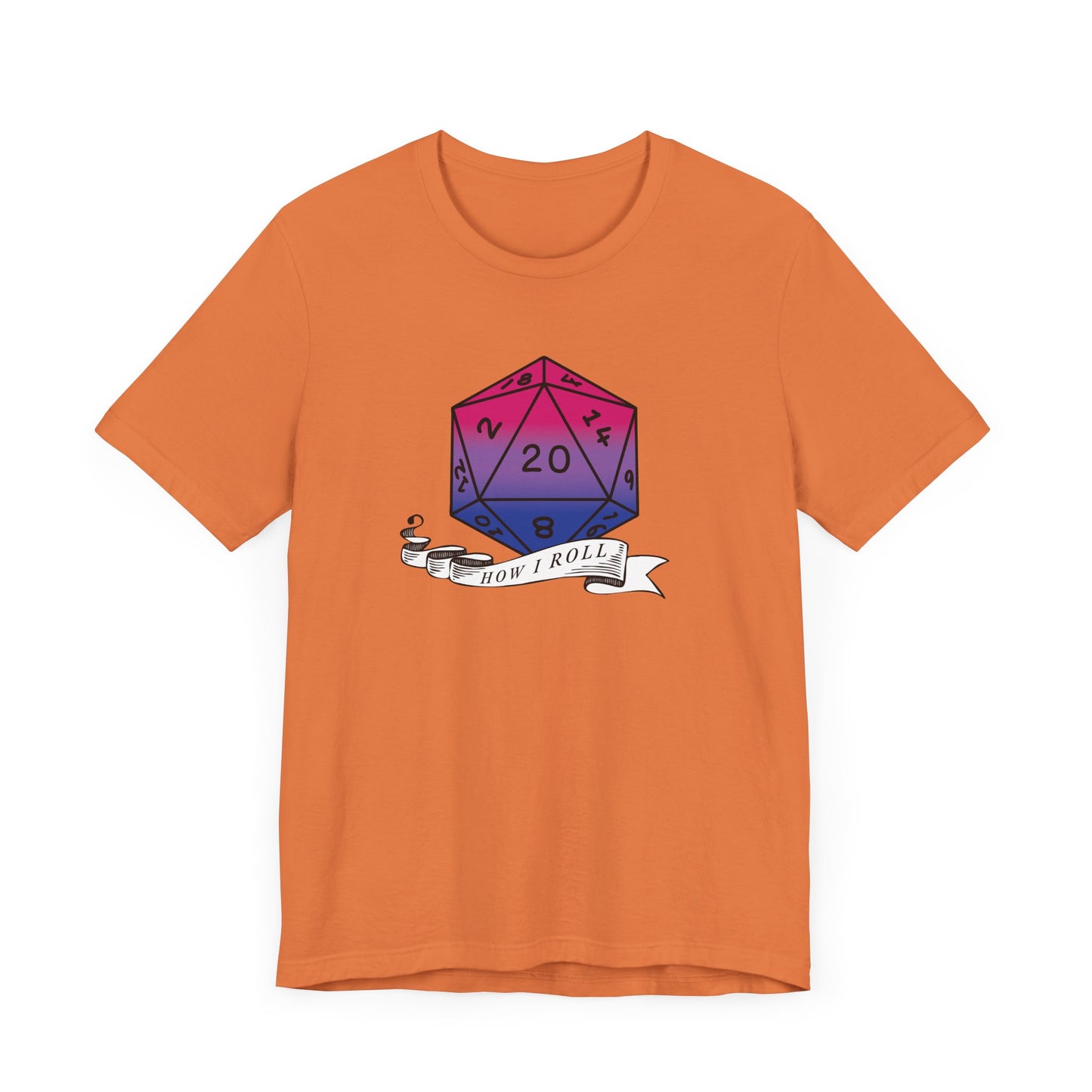 This Is How I Roll | Pride Flag D20 T-Shirt | Unisex T-Shirt | Nerdy Bisexual Pride