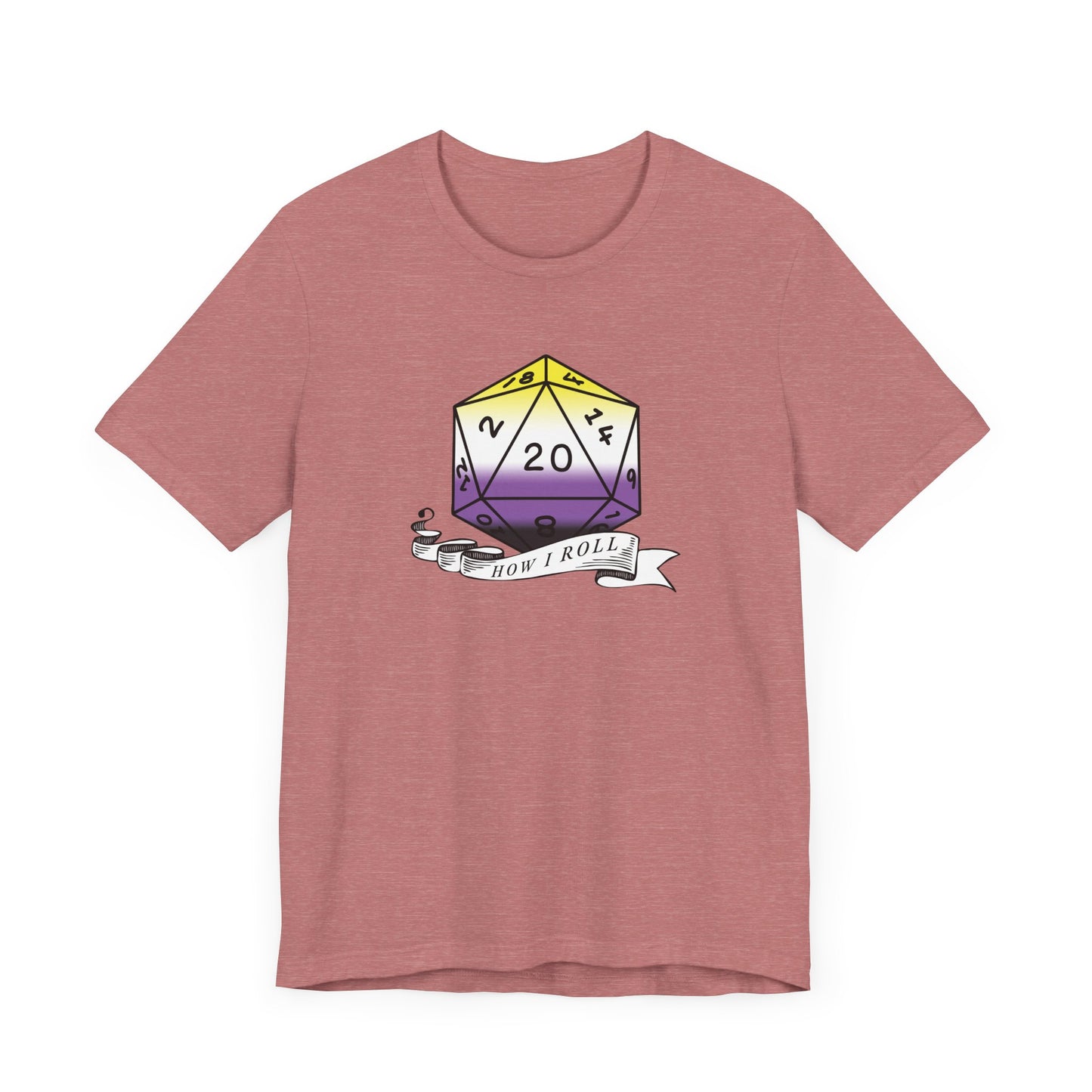 Nerdy Non-Binary, This Is How I Roll Pride Flag D20 Unisex T-Shirt