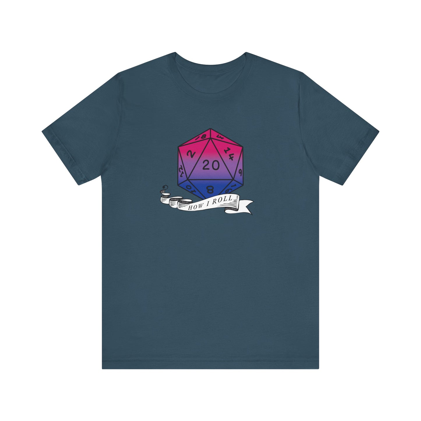 This Is How I Roll | Pride Flag D20 T-Shirt | Unisex T-Shirt | Nerdy Bisexual Pride