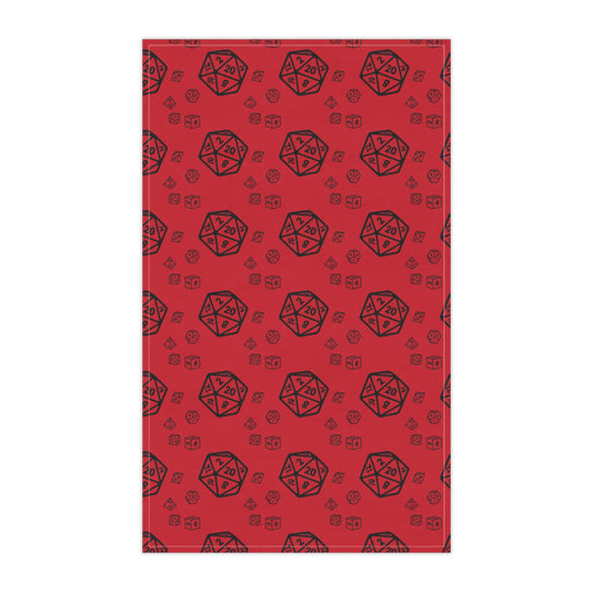 D20 Dice Pattern Tea Towels, Gamer Home Decor, Kitchen Gift for Chefs, Dungeons & Dragons, Geeky Kitchen Towels