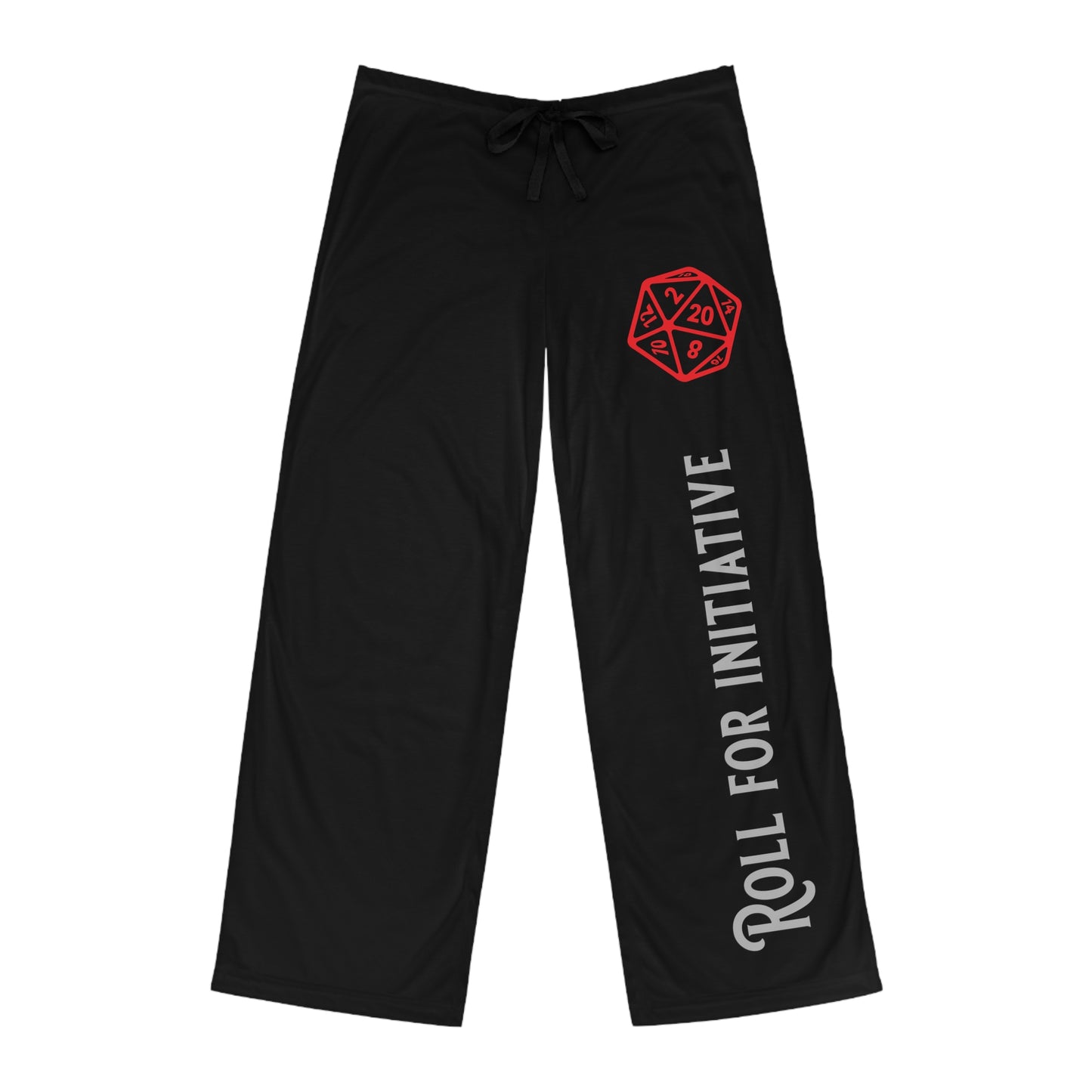 D20 Themed Pajama Pants, Roll for Initiative Sleep Pants, Gaming Lounge Wear, Cozy Nightwear, Perfect for Game Night, Men's Sleepwear, Gamer