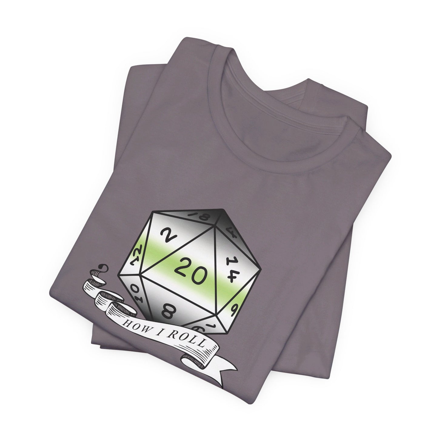 This Is How I Roll | Pride Flag D20 T-Shirt | Unisex T-Shirt | Nerdy Agender Pride