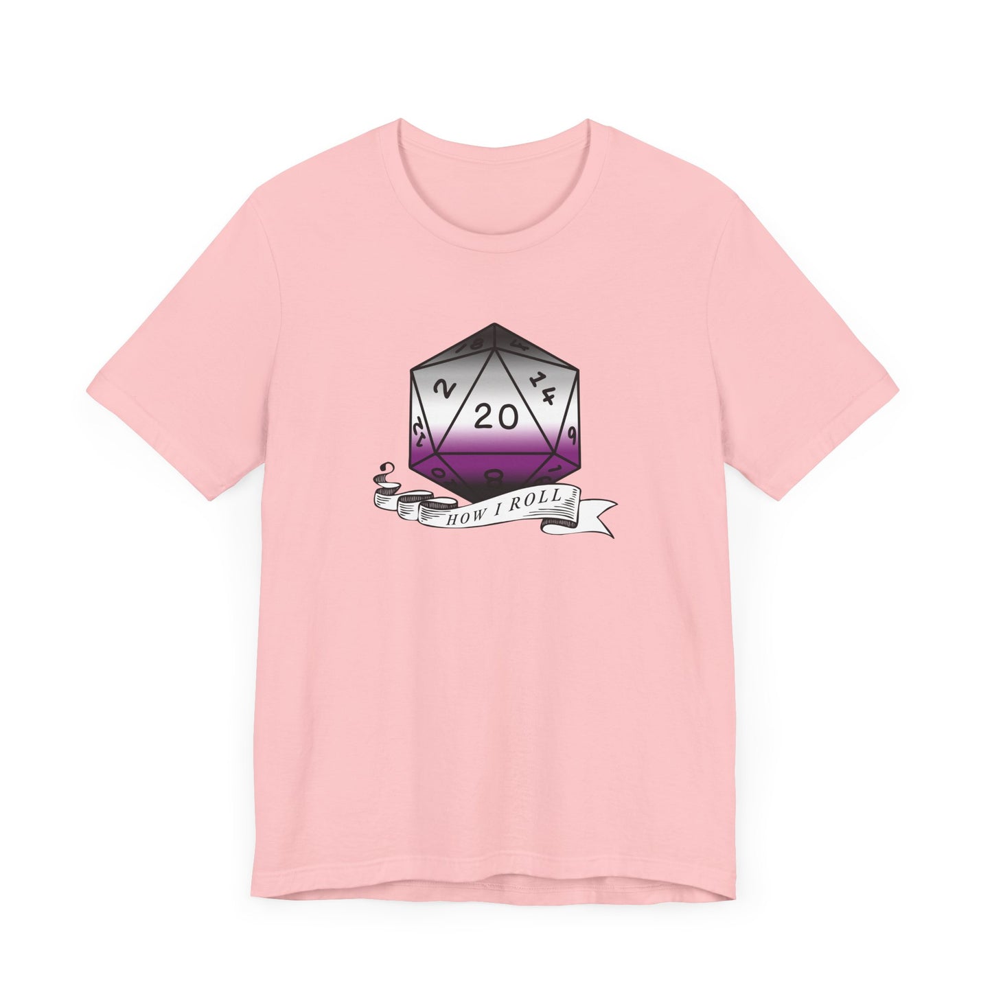 Nerdy Asexual Pride, How I Roll, Pride Flag D20 Unisex T-Shirt