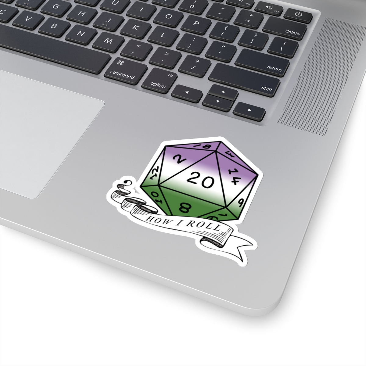 Genderqueer Flag PRIDE D20 How I Roll Sticker