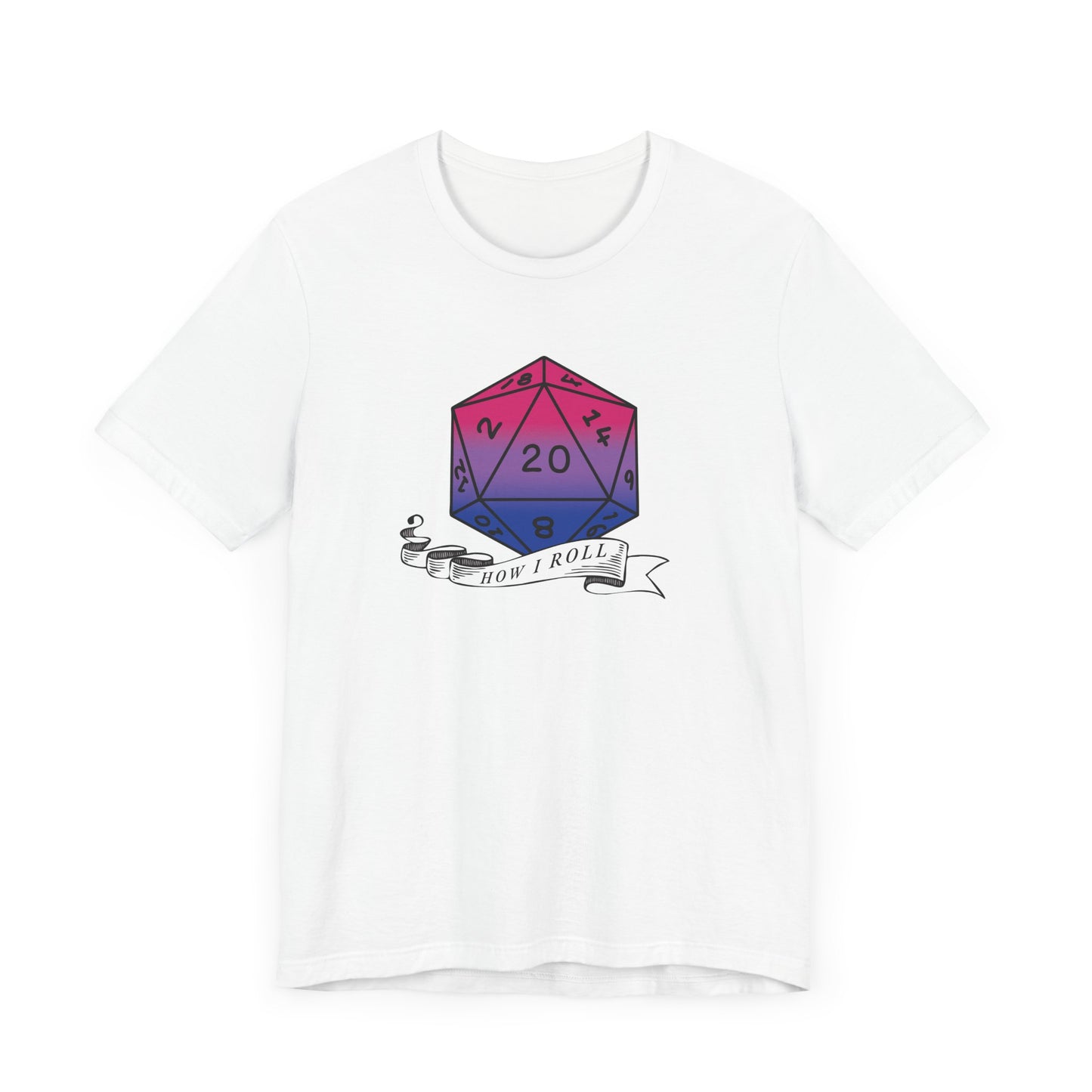 This Is How I Roll | Pride Flag D20 T-Shirt | Unisex T-Shirt | Nerdy Bisexual Pride