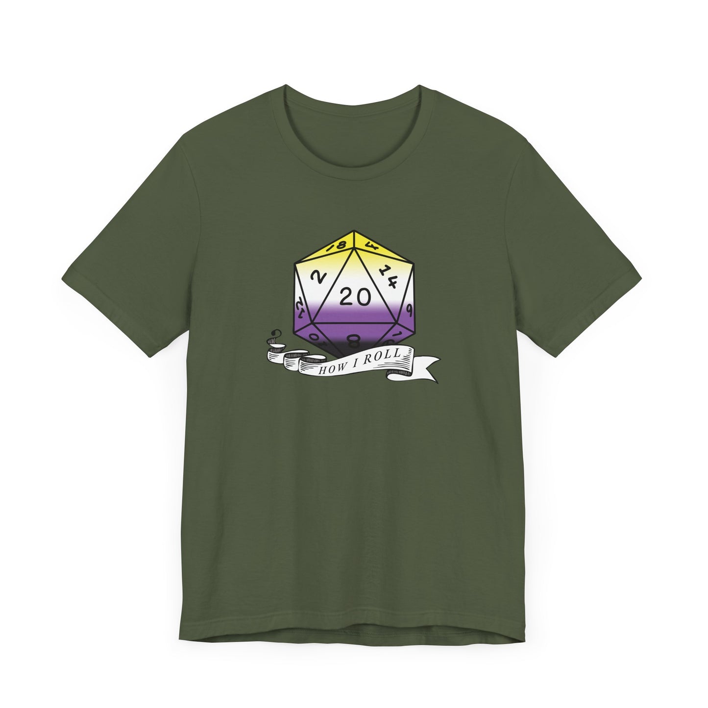 Nerdy Non-Binary, This Is How I Roll Pride Flag D20 Unisex T-Shirt