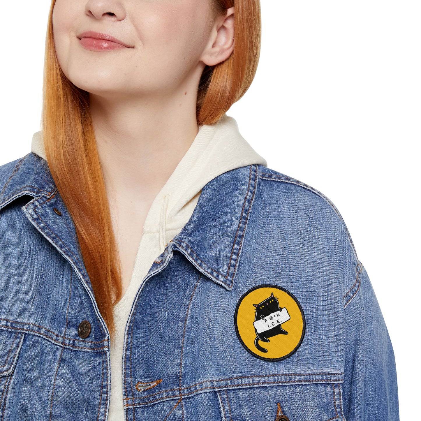 Anti ICE Black Cat Protest Iron-On Patches - Anti Trump, Anti-Fascist Patch for Backpacks, Jackets - Activist Patch, Political Protest