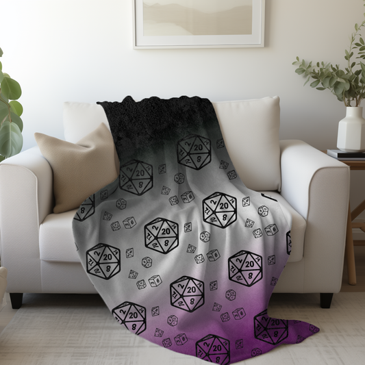 D20 Asexual Pride Flag Lightweight Velveteen Microfiber Blanket