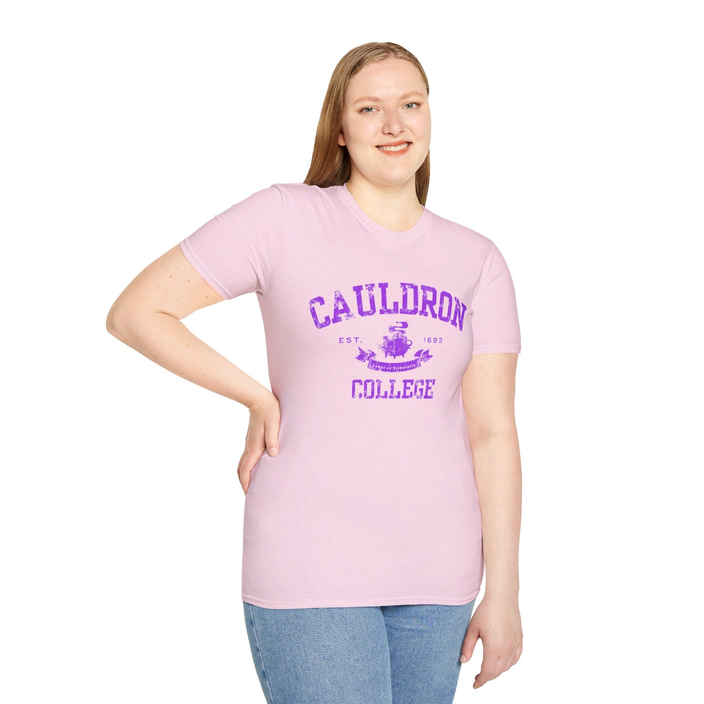 Halloween College T-Shirt - Cauldron College Unisex Softstyle T-Shirt