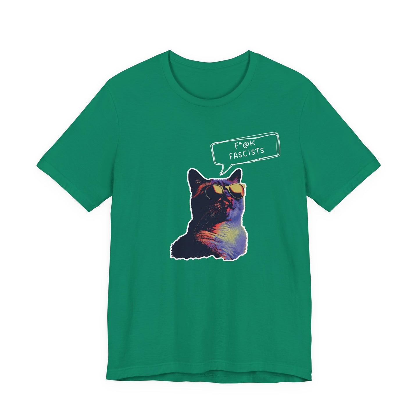 Y2K  Anti-Fascists Cat T-Shirt, Anti-Trump, Cat Lovers Gift, Activist Protest Tee, 1990's, 90's Aesthetic