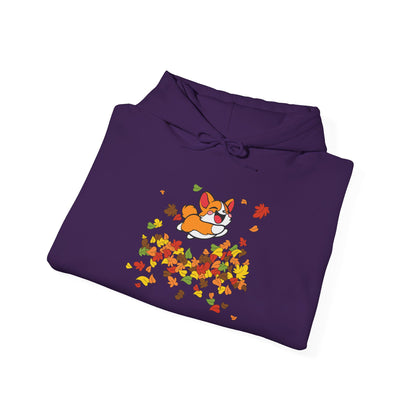 Cute Corgi Fall Autumn Leaves Hoodie