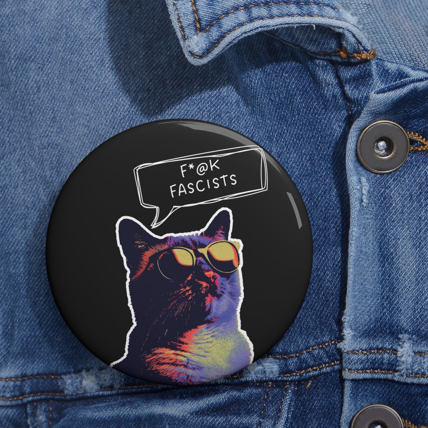 Retro Y2K Cat-themed Pin Buttons, Anti-Trump, Anti Fascist, Protest Accessories, Backpack Flair, Political Statement