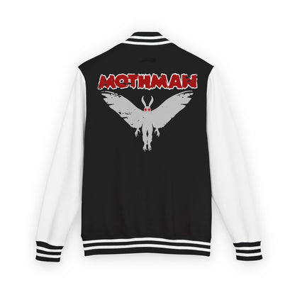 Mothman Letterman Jacket - Unisex Heavyweight Outerwear, Cute Gift for Fans, Cozy Casual Style, Fall Fashion, Spooky Apparel