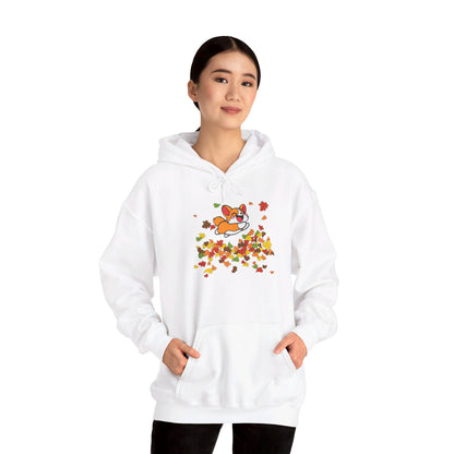 Cute Corgi Fall Autumn Leaves Hoodie