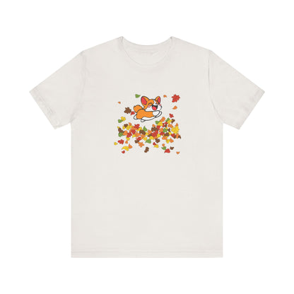 Cute Corgi Fall Autumn Leaves T-Shirt