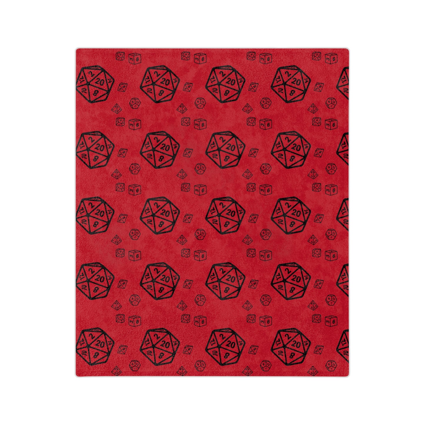 D20 Red Cozy Lightweight Velveteen Microfiber Blanket, Dorm Room Throw, Reading Blanket, Gaming Blanket