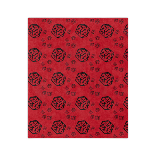 D20 Red Cozy Lightweight Velveteen Microfiber Blanket, Dorm Room Throw, Reading Blanket, Gaming Blanket