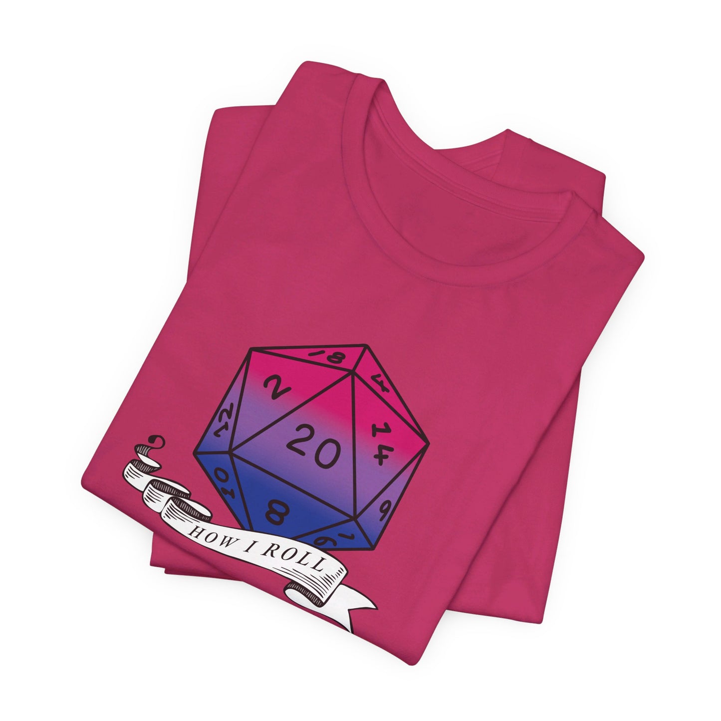 This Is How I Roll | Pride Flag D20 T-Shirt | Unisex T-Shirt | Nerdy Bisexual Pride