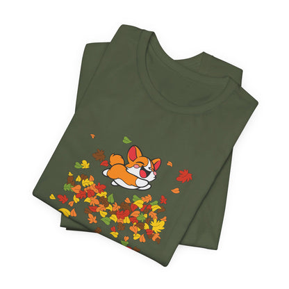 Cute Corgi Fall Autumn Leaves T-Shirt