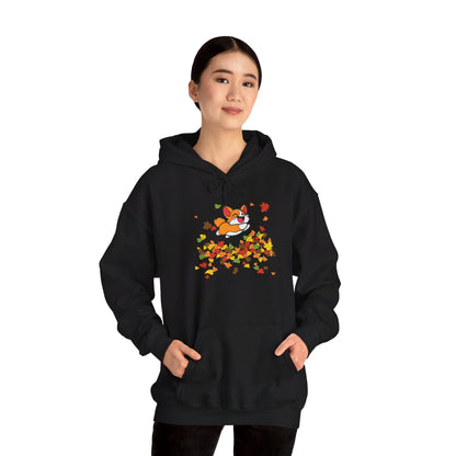 Cute Corgi Fall Autumn Leaves Hoodie