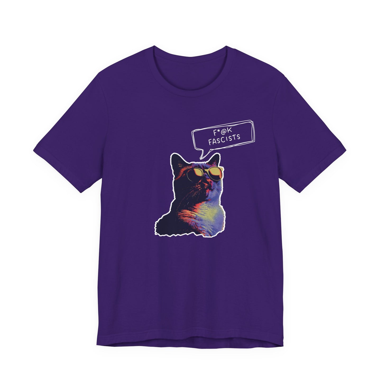 Y2K  Anti-Fascists Cat T-Shirt, Anti-Trump, Cat Lovers Gift, Activist Protest Tee, 1990's, 90's Aesthetic