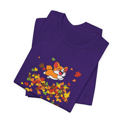 Cute Corgi Fall Autumn Leaves T-Shirt