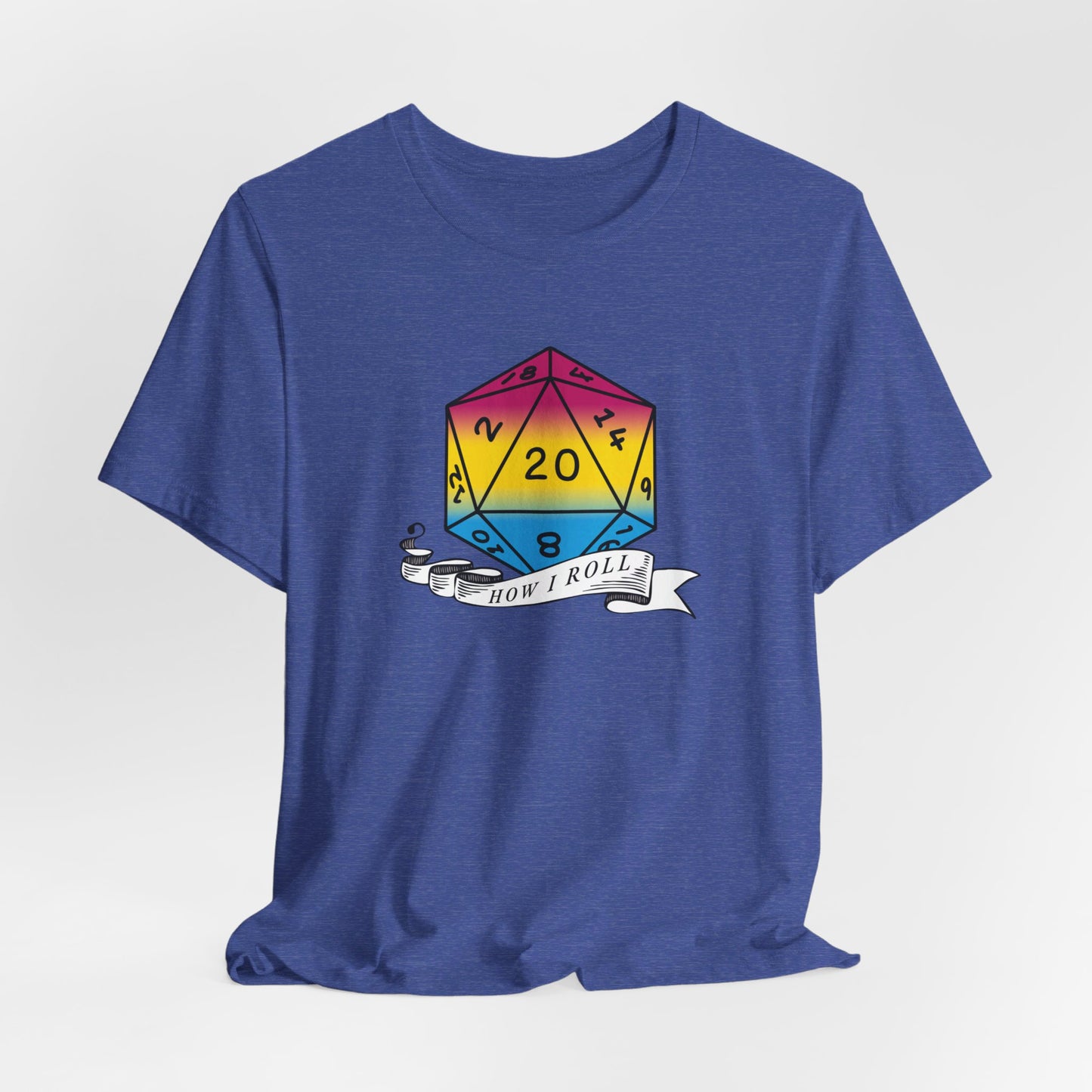 This Is How I Roll | Pride Flag D20 T-Shirt | Unisex T-Shirt | Nerdy Pansexual Pride