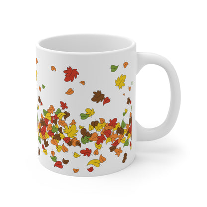 Cute Autumn Fall Leaves Corgi Mug, Corgi Lover Gift