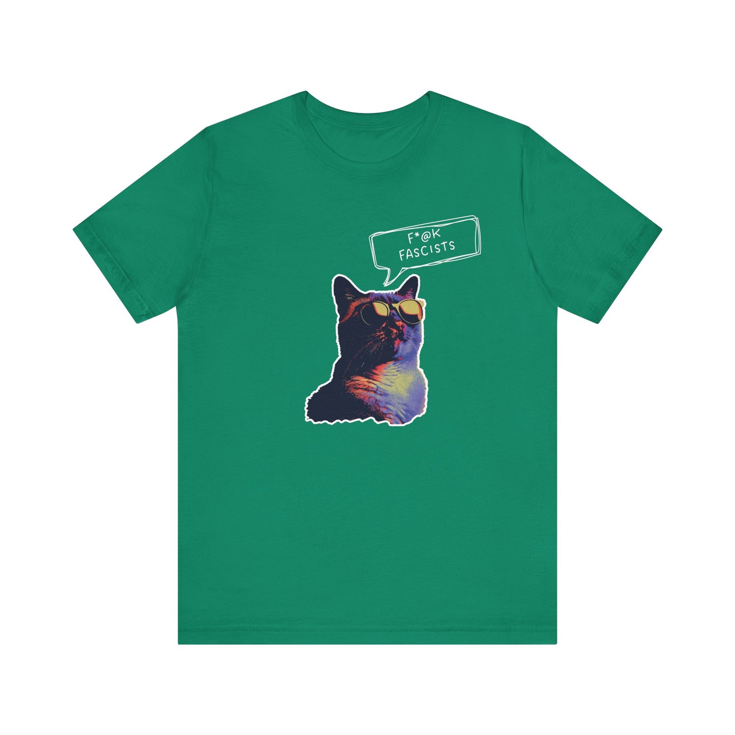 Y2K  Anti-Fascists Cat T-Shirt, Anti-Trump, Cat Lovers Gift, Activist Protest Tee, 1990's, 90's Aesthetic