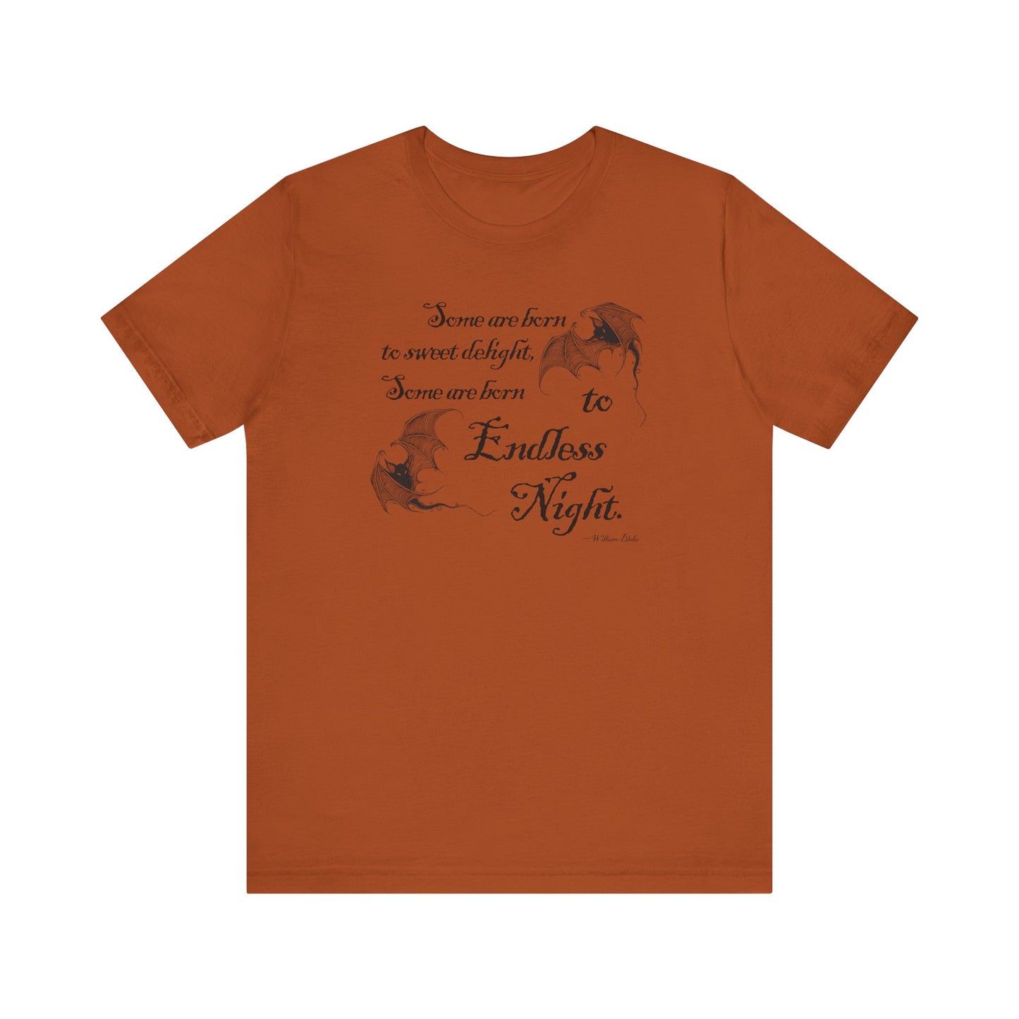 Gothic Bat T-Shirt, Dark Academia Literary Tee for Poetry Lovers, Halloween Gift, Unisex Jersey Short Sleeve Tee