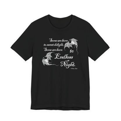 Gothic Bat T-Shirt, Dark Academia Literary Tee for Poetry Lovers, Halloween Gift, Unisex Jersey Short Sleeve Tee