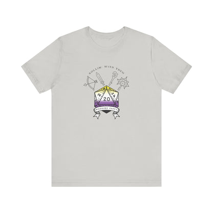 Non-Binary Flag Dungeons & Dragons Wedding Party T-Shirts |TTRPG | Unisex T-Shirt