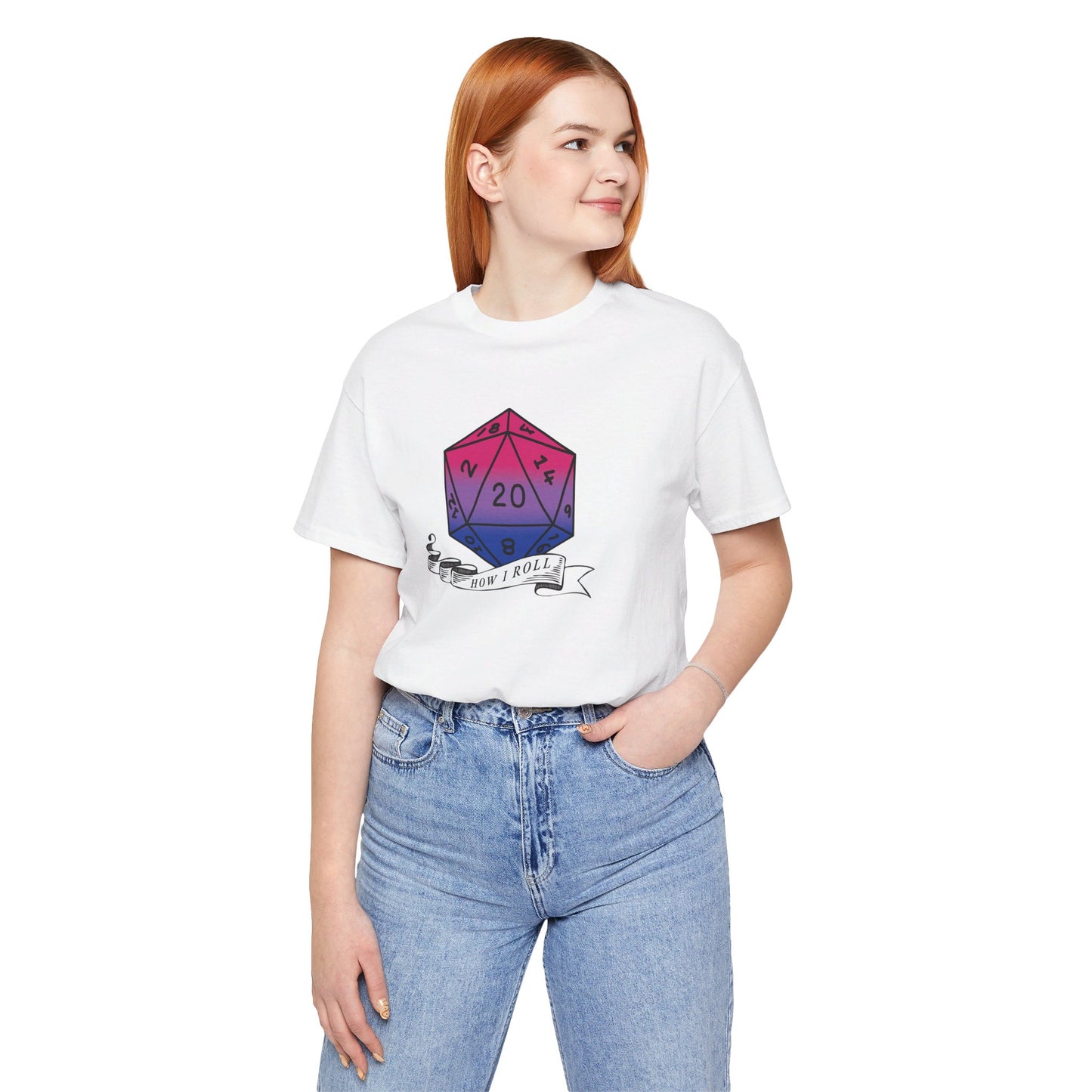 This Is How I Roll | Pride Flag D20 T-Shirt | Unisex T-Shirt | Nerdy Bisexual Pride