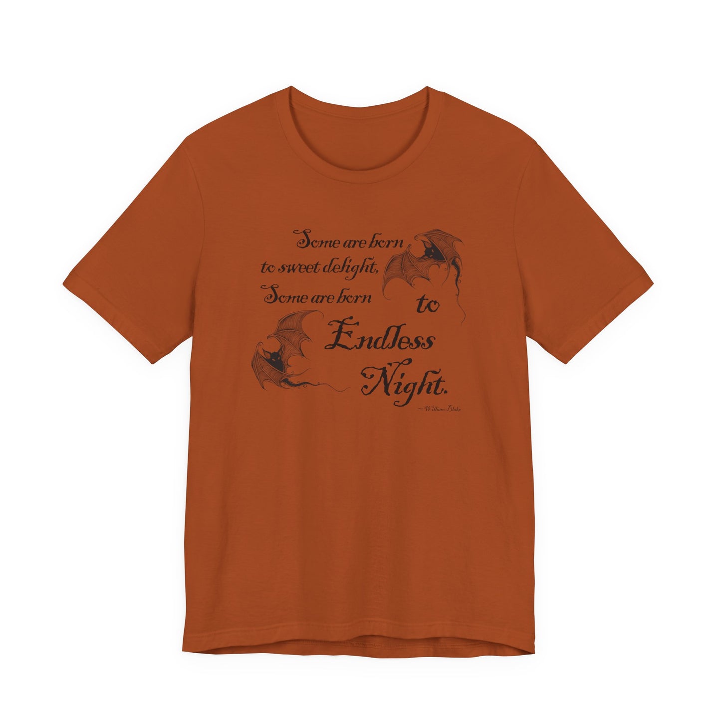 Gothic Bat T-Shirt, Dark Academia Literary Tee for Poetry Lovers, Halloween Gift, Unisex Jersey Short Sleeve Tee