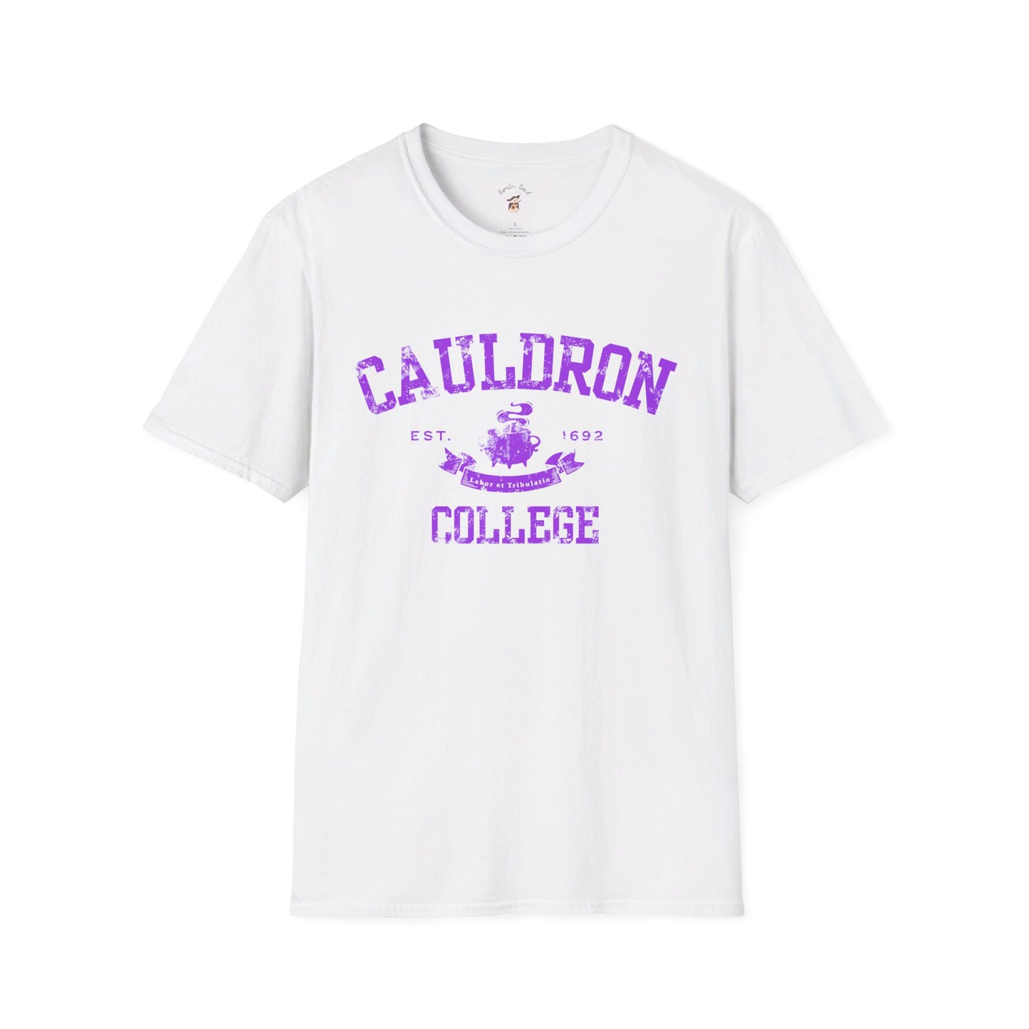 Halloween College T-Shirt - Cauldron College Unisex Softstyle T-Shirt