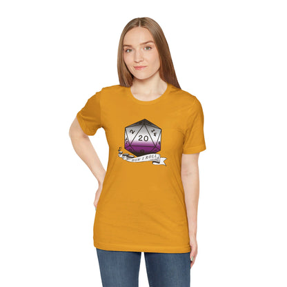 This Is How I Roll | Pride Flag D20 T-Shirt | Unisex T-Shirt | Nerdy Asexual Pride