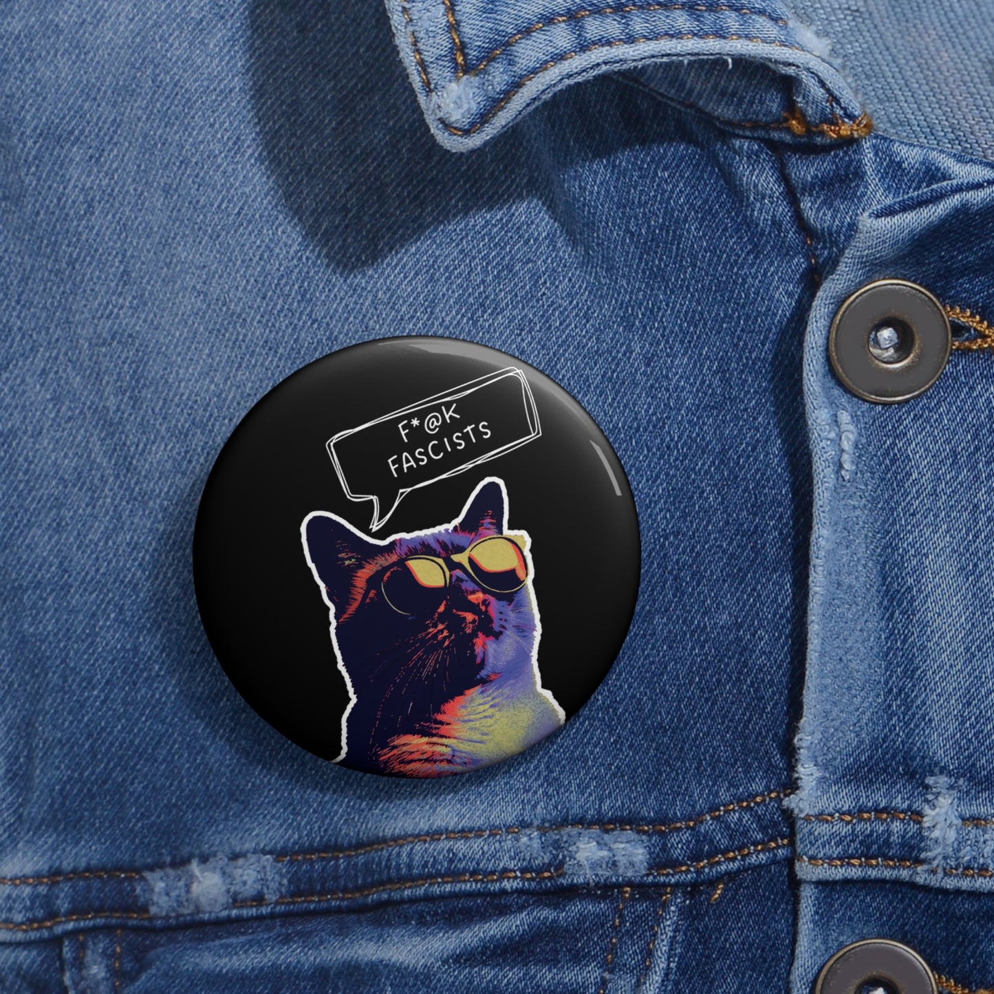 Retro Y2K Cat-themed Pin Buttons, Anti-Trump, Anti Fascist, Protest Accessories, Backpack Flair, Political Statement