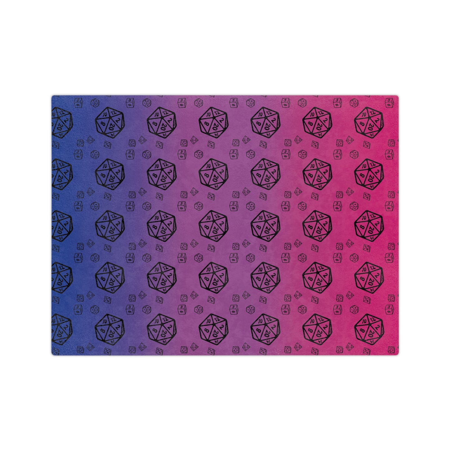 D20 Bisexual Pride Flag Velveteen Lightweight Microfiber Blanket TTRPG Gamer Gift, Dorm Room Throw, Reading Blanket