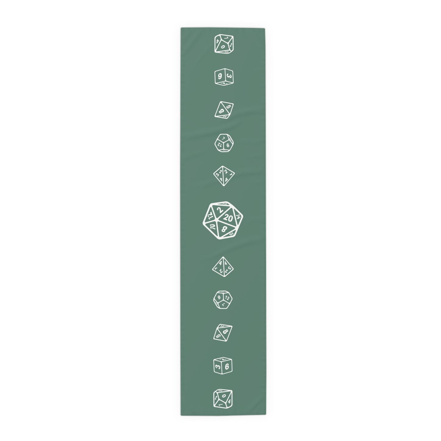 Sage Green D20 Table Runner, Game Night, TTRPG Decorations, Dungeons & Dragons Tabletop Games, Wedding Decor
