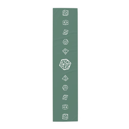 Sage Green D20 Table Runner, Game Night, TTRPG Decorations, Dungeons & Dragons Tabletop Games, Wedding Decor