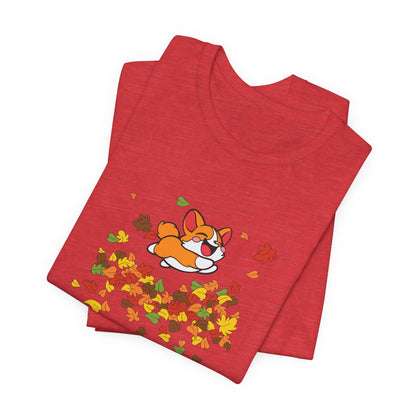 Cute Corgi Fall Autumn Leaves T-Shirt