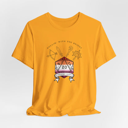 Lesbian Flag Dungeons & Dragons Wedding Party T-Shirts |TTRPG | Unisex T-Shirt | Nerdy Non-Binary