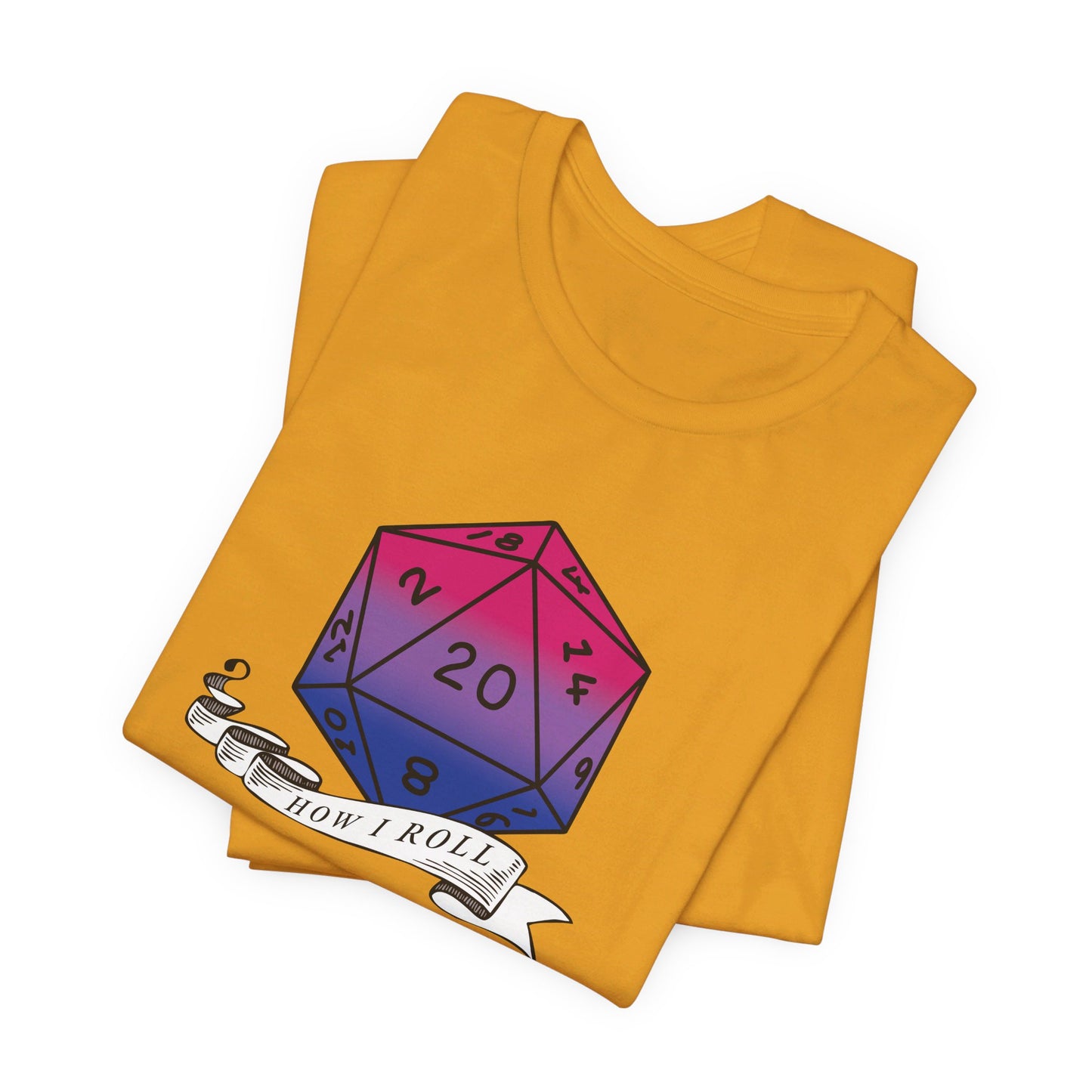 This Is How I Roll | Pride Flag D20 T-Shirt | Unisex T-Shirt | Nerdy Bisexual Pride