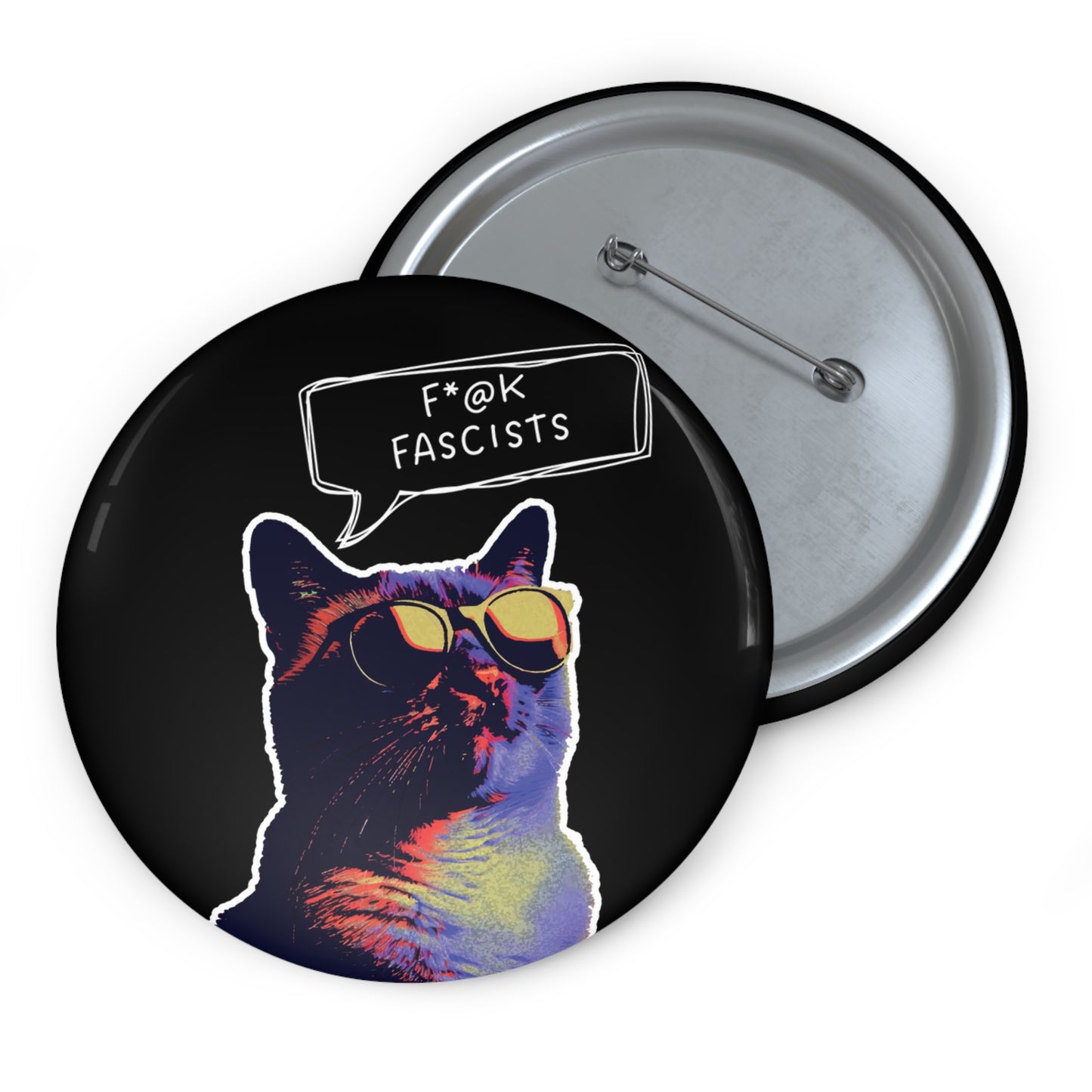 Retro Y2K Cat-themed Pin Buttons, Anti-Trump, Anti Fascist, Protest Accessories, Backpack Flair, Political Statement