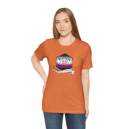 This Is How I Roll | Pride Flag D20 T-Shirt | Unisex T-Shirt | Nerdy Asexual Pride