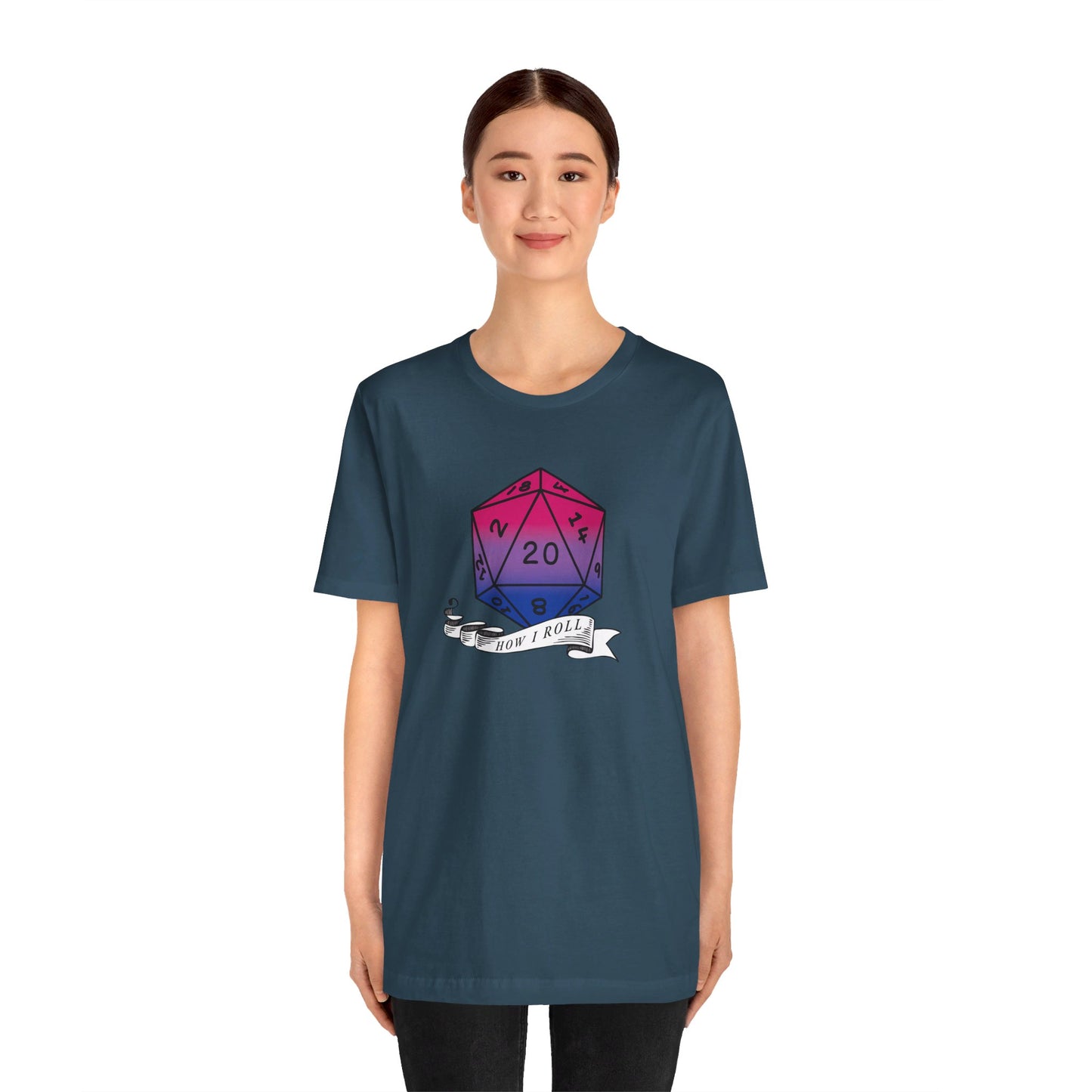 This Is How I Roll | Pride Flag D20 T-Shirt | Unisex T-Shirt | Nerdy Bisexual Pride