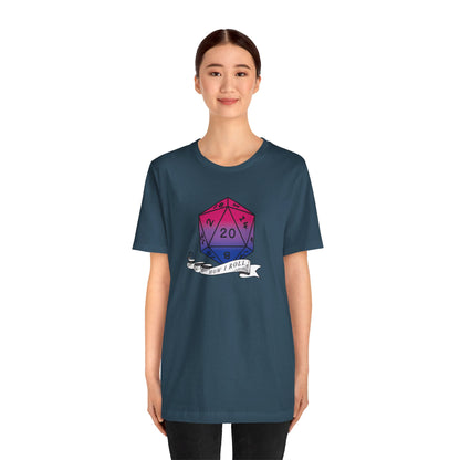 This Is How I Roll | Pride Flag D20 T-Shirt | Unisex T-Shirt | Nerdy Bisexual Pride