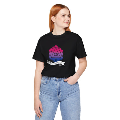 This Is How I Roll | Pride Flag D20 T-Shirt | Unisex T-Shirt | Nerdy Bisexual Pride