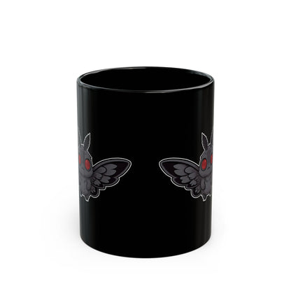 Cute Chibi Mothman, Dark Aesthetic Coffee Cup, Gift for Office, 11oz 15oz, Printed on Both Sides, Cryptid Lover's Tea Mug, Occult