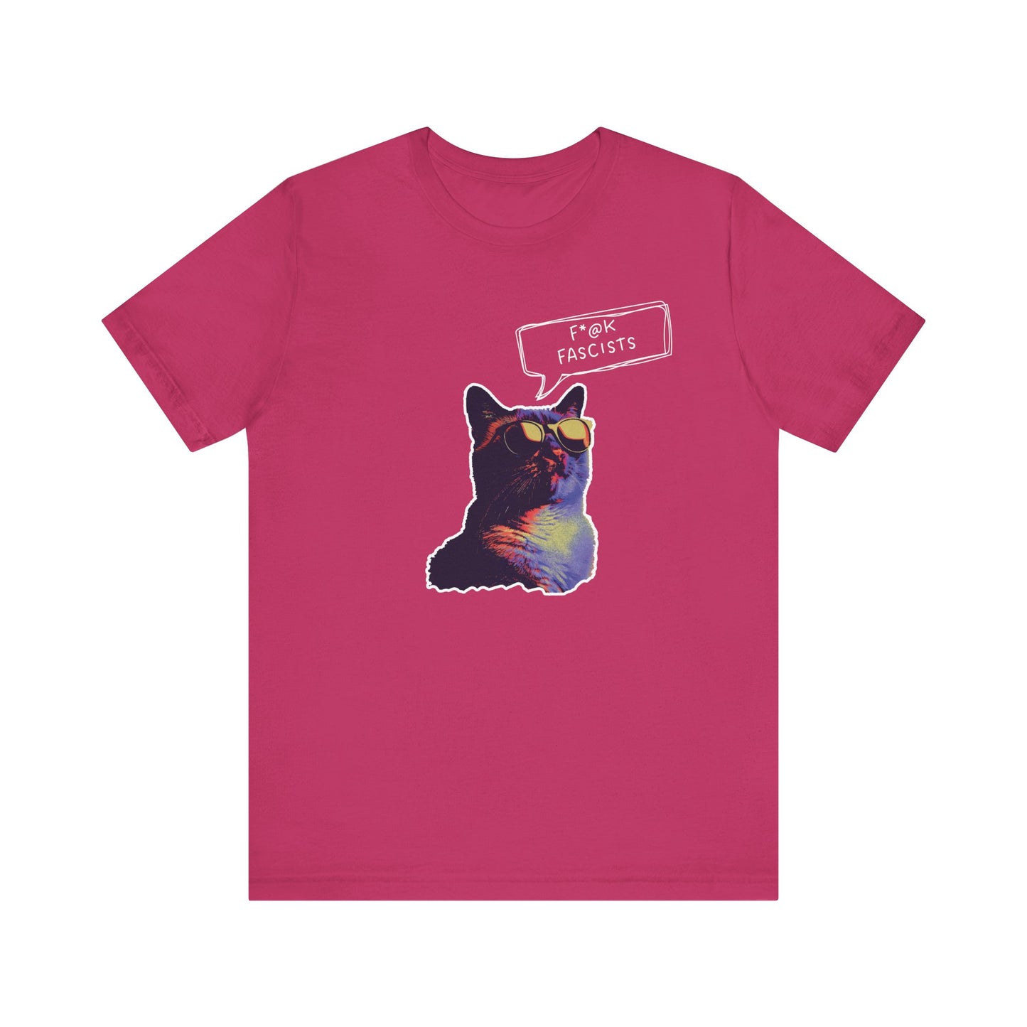 Y2K  Anti-Fascists Cat T-Shirt, Anti-Trump, Cat Lovers Gift, Activist Protest Tee, 1990's, 90's Aesthetic